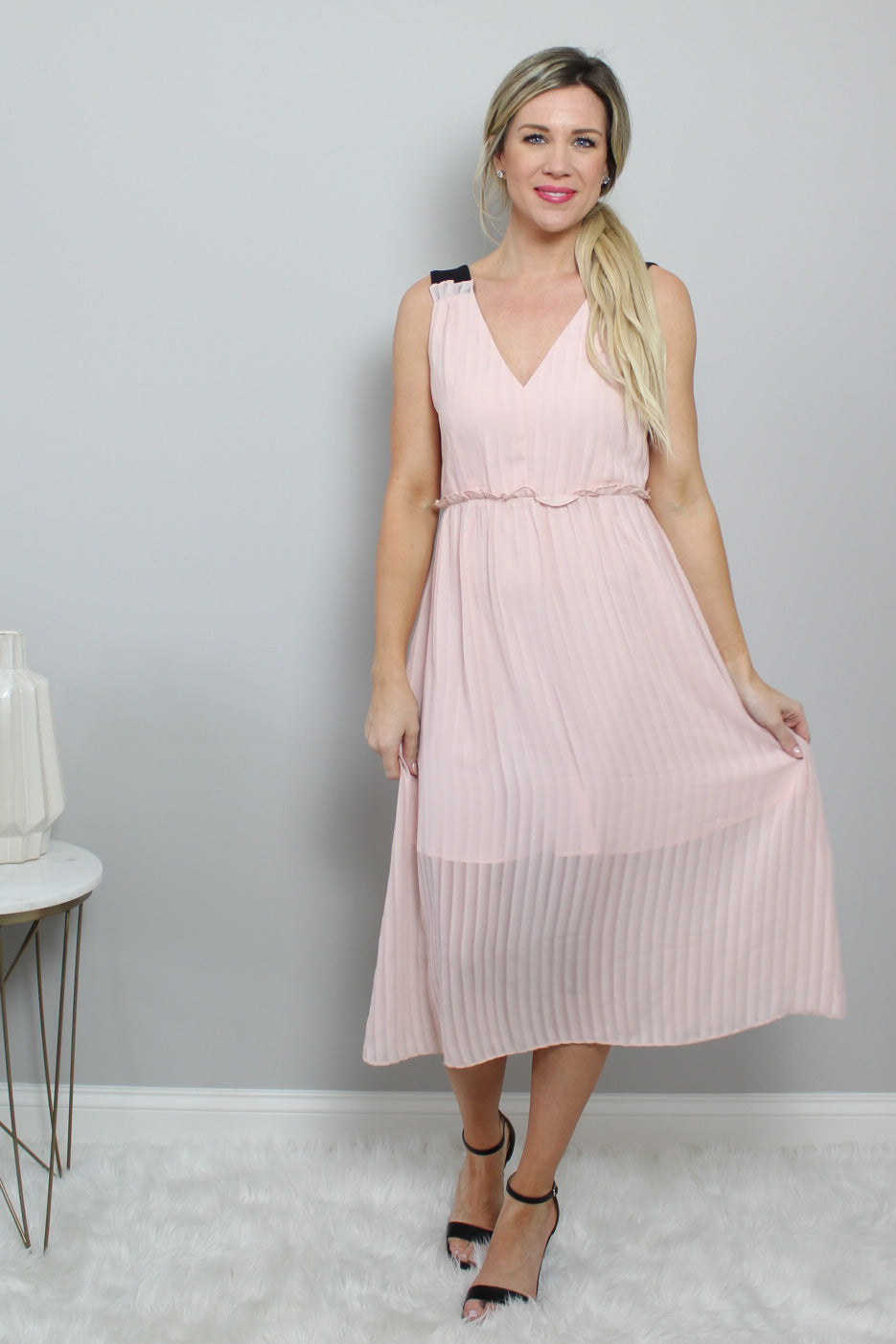 Pink Sleeveless Dress Glow Fashion Boutique