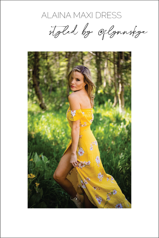 Yellow Floral Maxi Dress Glow Fashion Boutique