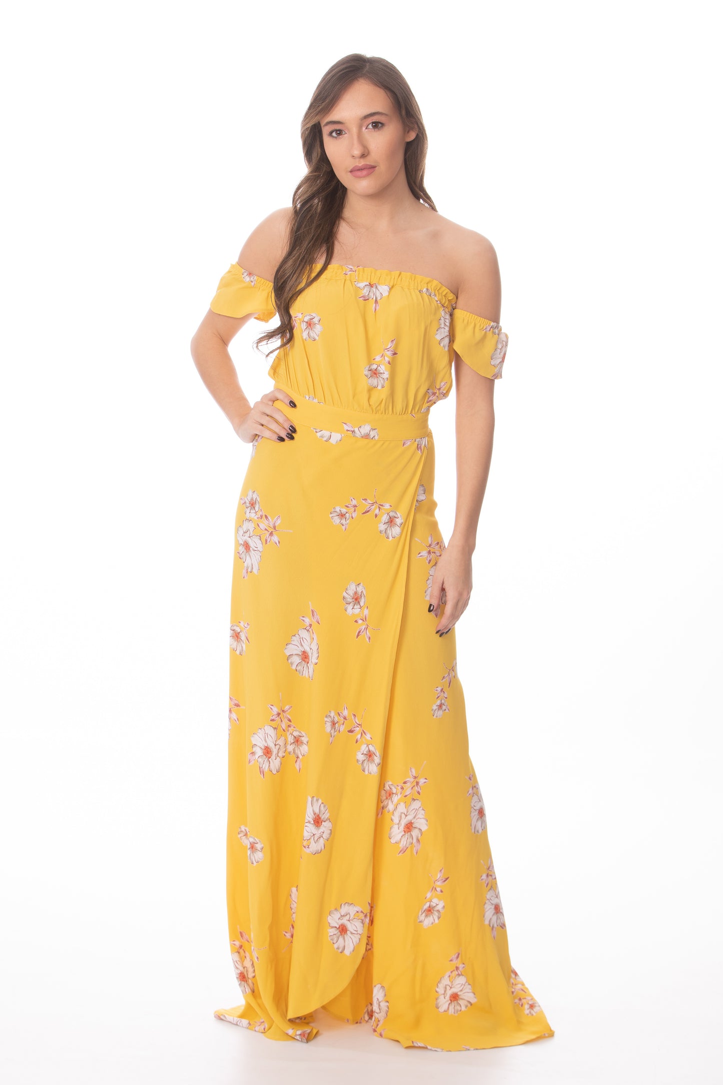 Yellow Floral Maxi Dress Glow Fashion Boutique