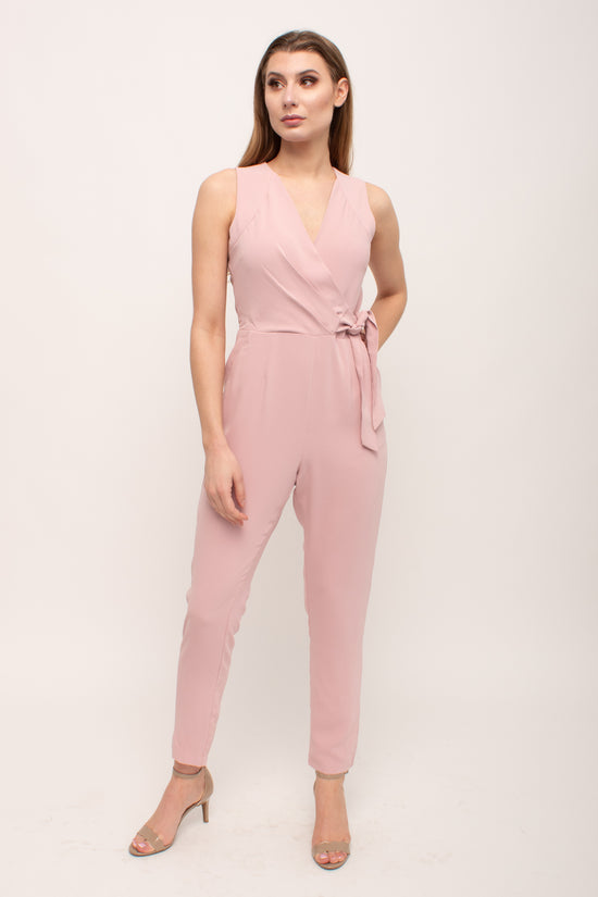 Pink Sleeveless Straight Leg Jumpsuit Glow Fashion Boutique