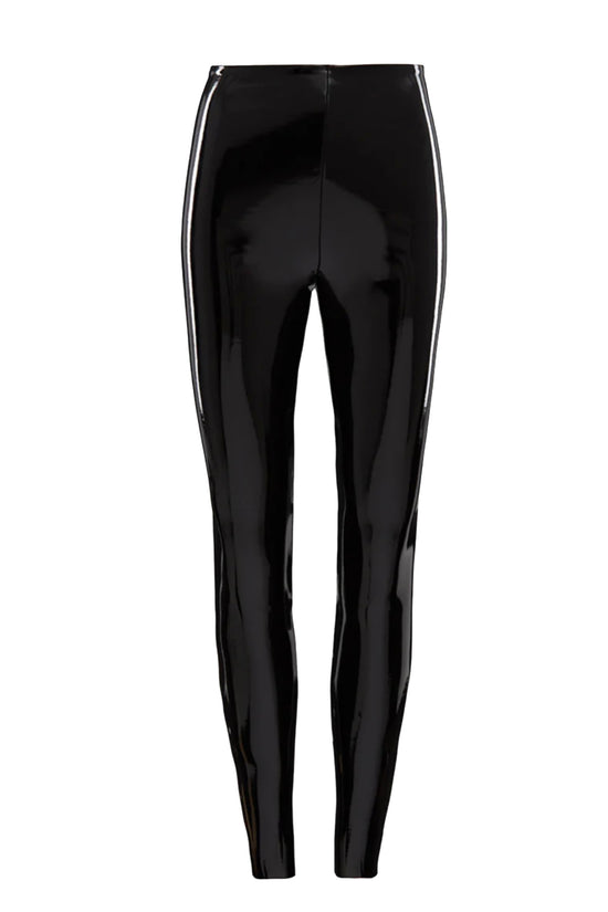 BLACK VINYL LEGGINGS Shiny Slim Tight Fit Skinny Sexy High Waisted New M  £45.00 - PicClick UK