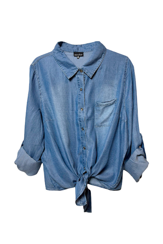 Glow Fashion Boutique Plus Size Chambray Shirt