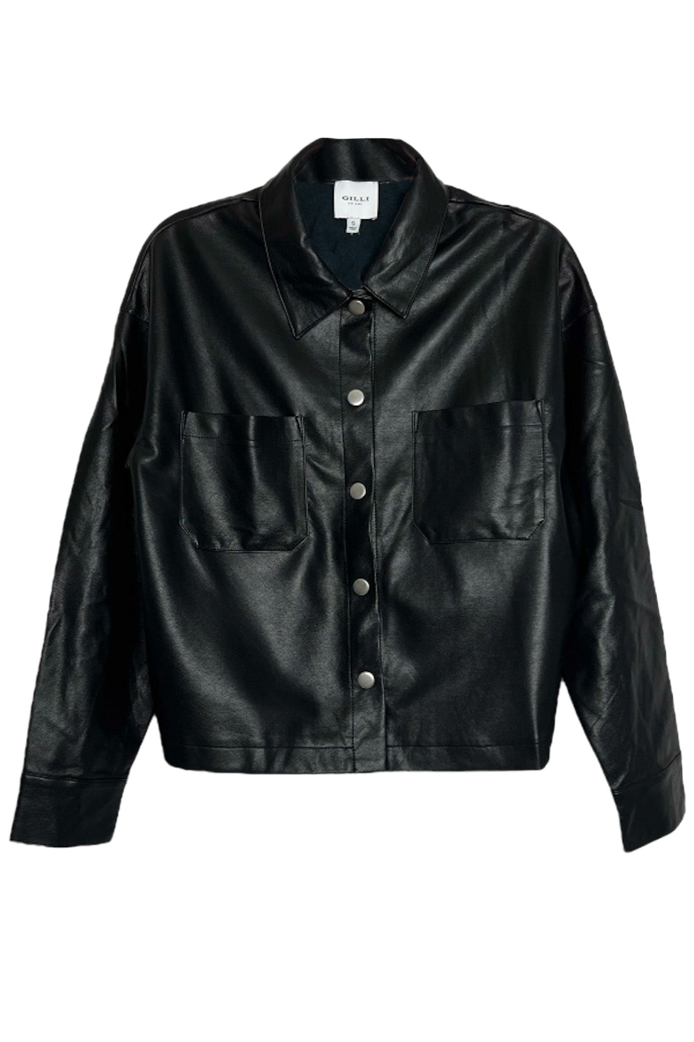 Black faux leather shacket – ImageBoutique