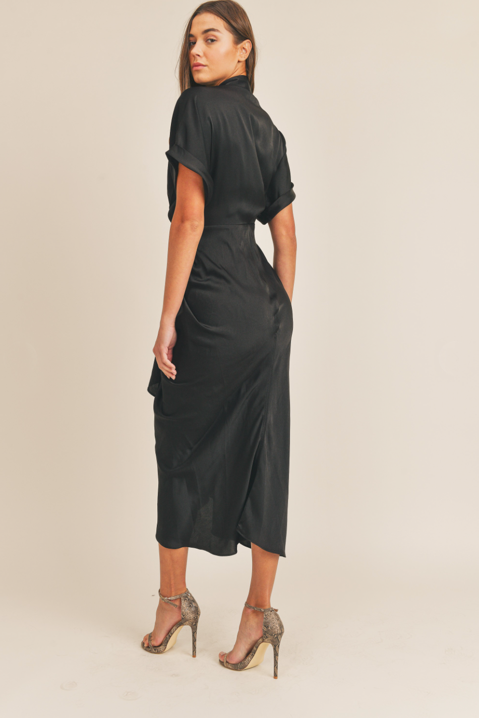 Glow Fashion Boutique Black Satin Dress