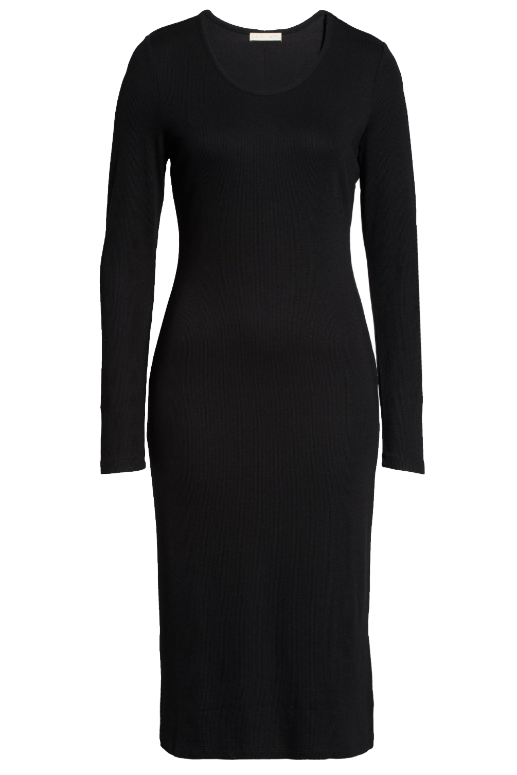Black Elegant Midi Dress With 3/4 Sleeves | AWAMA | SilkFred UAE